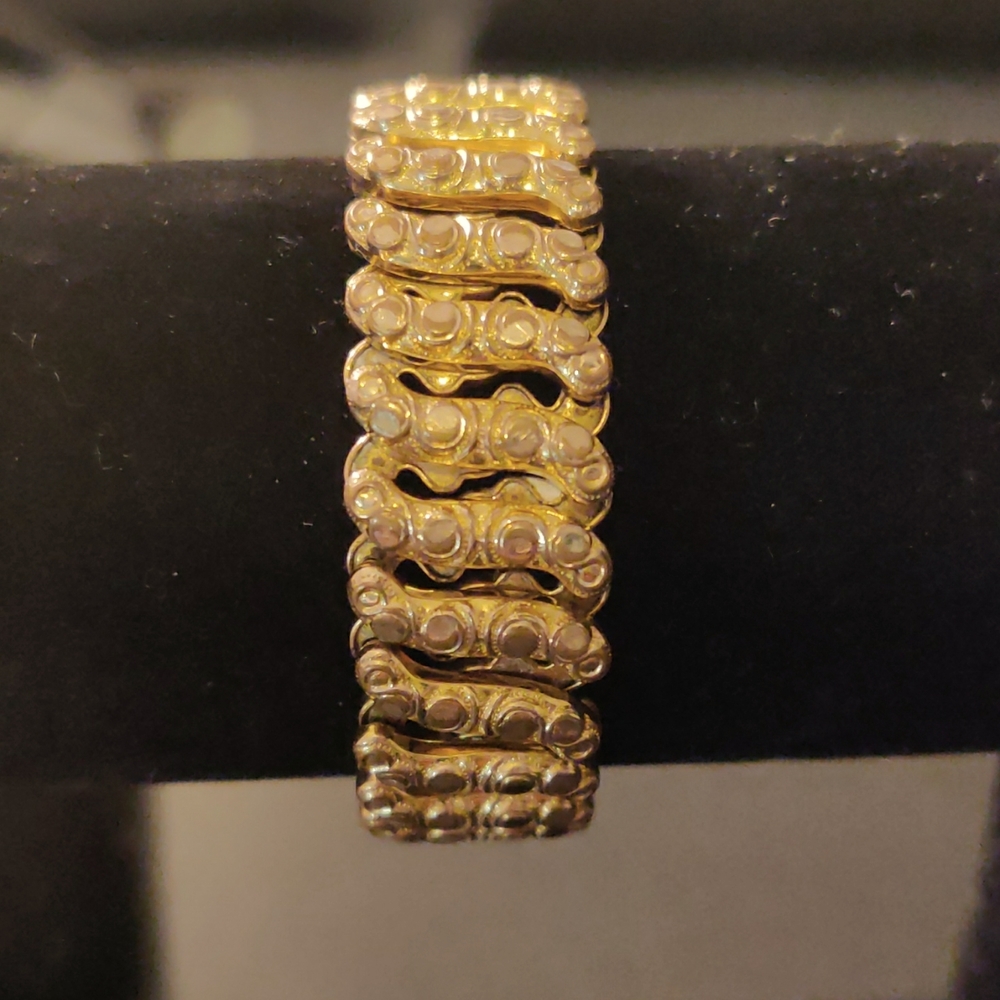 Vintage Gold Plated Spandex style Adjustable Bracelet